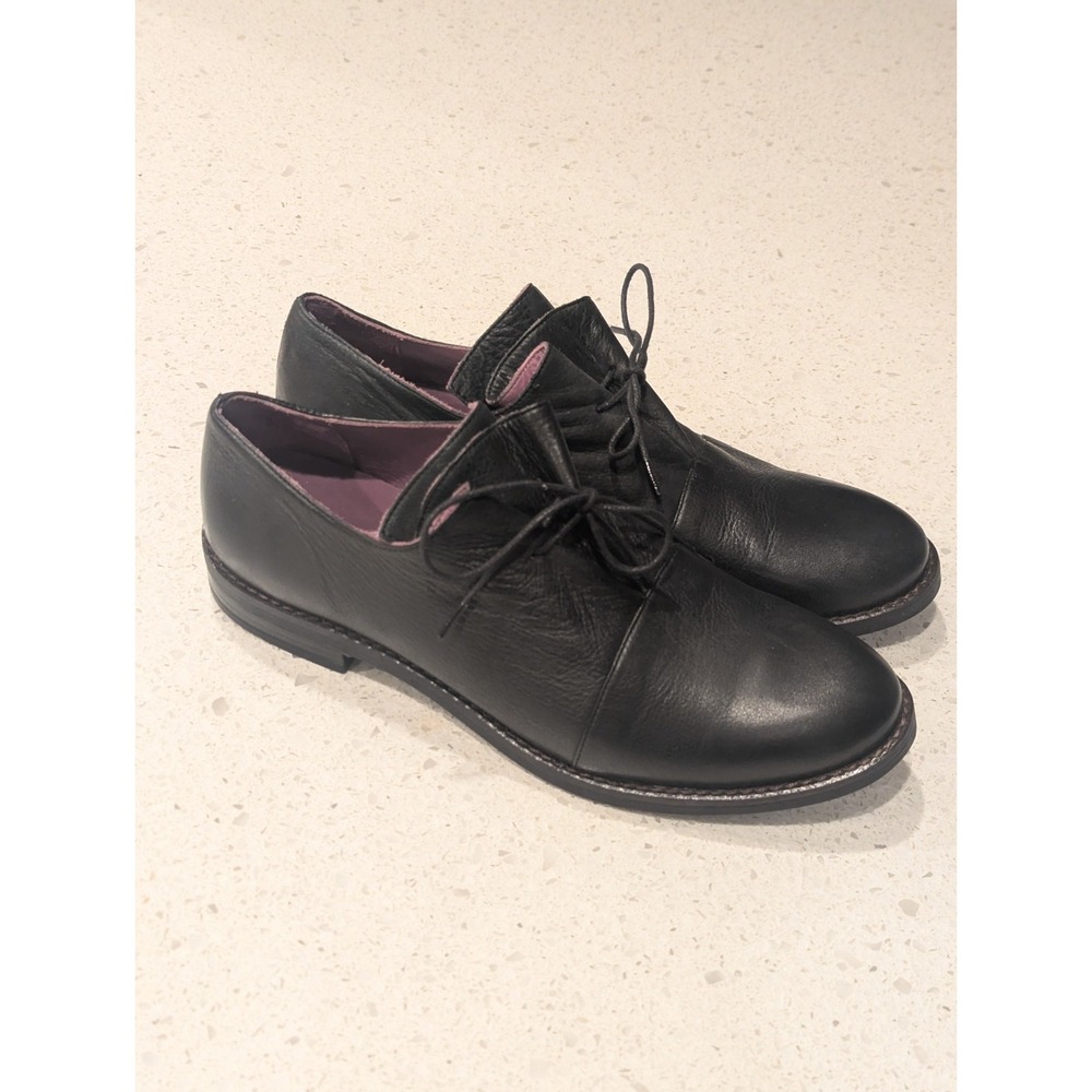 Bueno Peony Flat Black Leather Loafers Dress Shoes Womens Size 40 EU 9.5 / 10 US